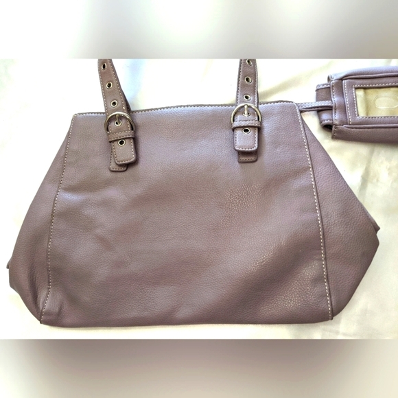 Nine West Lavender Vegan Leather Shoulder Bag Tote + Phone Pouch Y2K - Picture 2 of 8